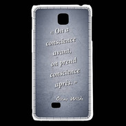 Coque LG F5 Conscience Bleu Citation Oscar Wilde