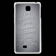 Coque LG F5 Conscience Noir Citation Oscar Wilde