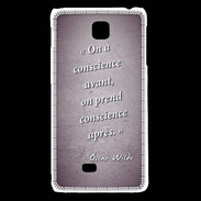 Coque LG F5 Conscience Violet Citation Oscar Wilde