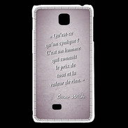 Coque LG F5 Cynique Rose Citation Oscar Wilde