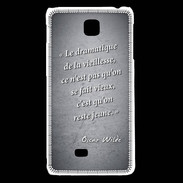 Coque LG F5 Dramatique vieillesse Noir Citation Oscar Wilde
