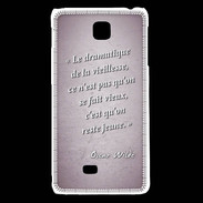 Coque LG F5 Dramatique vieillesse Rose Citation Oscar Wilde