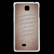 Coque LG F5 Dramatique vieillesse Rouge Citation Oscar Wilde
