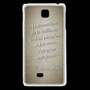 Coque LG F5 Dramatique vieillesse Sepia Citation Oscar Wilde