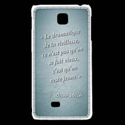 Coque LG F5 Dramatique vieillesse Turquoise Citation Oscar Wilde