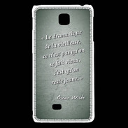 Coque LG F5 Dramatique vieillesse Vert Citation Oscar Wilde
