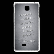 Coque LG F5 Fous sages Noir Citation Oscar Wilde
