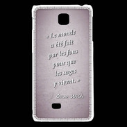 Coque LG F5 Fous sages Rose Citation Oscar Wilde