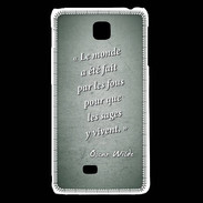 Coque LG F5 Fous sages Vert Citation Oscar Wilde