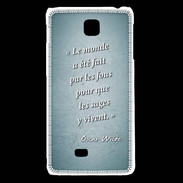 Coque LG F5 Fous sages Turquoise Citation Oscar Wilde