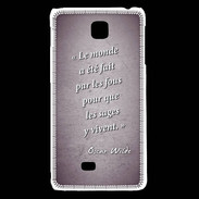 Coque LG F5 Fous sages Violet Citation Oscar Wilde