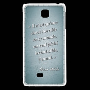 Coque LG F5 Horrible ennui Turquoise Citation Oscar Wilde