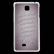 Coque LG F5 Horrible ennui Violet Citation Oscar Wilde