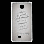 Coque LG F5 Les livres Gris Citation Oscar Wilde