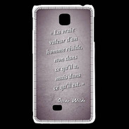 Coque LG F5 Vraie valeur Violet Citation Oscar Wilde