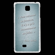 Coque LG F5 Jeuness folie Turquoise Citation Oscar Wilde