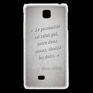 Coque LG F5 Pessimiste Gris Citation Oscar Wilde
