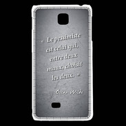 Coque LG F5 Pessimiste Noir Citation Oscar Wilde