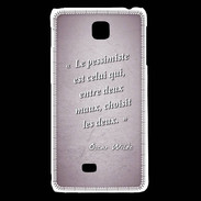 Coque LG F5 Pessimiste Rose Citation Oscar Wilde