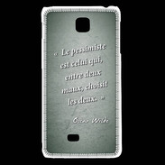 Coque LG F5 Pessimiste Vert Citation Oscar Wilde