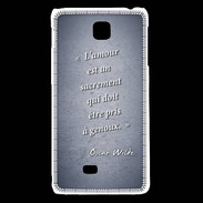 Coque LG F5 Sacrement amour Bleu Citation Oscar Wilde