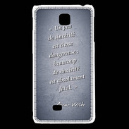 Coque LG F5 Sincérité fatale Bleu Citation Oscar Wilde
