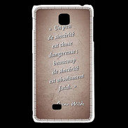 Coque LG F5 Sincérité fatale Rouge Citation Oscar Wilde