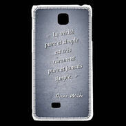 Coque LG F5 Vérité pure Bleu Citation Oscar Wilde
