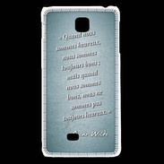 Coque LG F5 Bons heureux Turquoise Citation Oscar Wilde