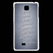 Coque LG F5 Cartes gagnantes Bleu Citation Oscar Wilde