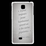 Coque LG F5 Cartes gagnantes Gris Citation Oscar Wilde
