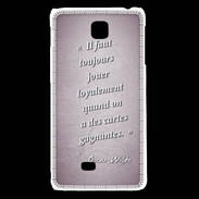 Coque LG F5 Cartes gagnantes Rose Citation Oscar Wilde