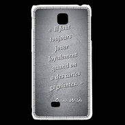 Coque LG F5 Cartes gagnantes Noir Citation Oscar Wilde