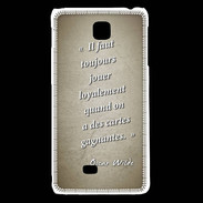 Coque LG F5 Cartes gagnantes Sepia Citation Oscar Wilde