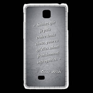 Coque LG F5 Croire Noir Citation Oscar Wilde