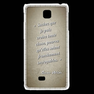 Coque LG F5 Croire Sepia Citation Oscar Wilde