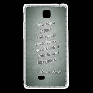 Coque LG F5 Croire Vert Citation Oscar Wilde