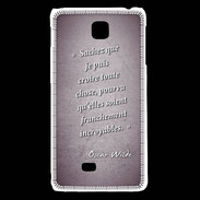 Coque LG F5 Croire Violet Citation Oscar Wilde