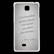 Coque LG F5 Incertitude Gris Citation Oscar Wilde