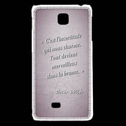Coque LG F5 Incertitude Rose Citation Oscar Wilde