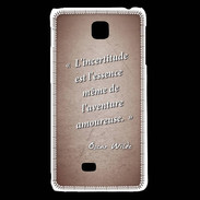 Coque LG F5 Incertitude Rouge Citation Oscar Wilde