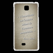 Coque LG F5 Incertitude Sepia Citation Oscar Wilde
