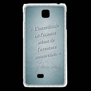 Coque LG F5 Incertitude Turquoise Citation Oscar Wilde