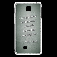 Coque LG F5 Incertitude Vert Citation Oscar Wilde