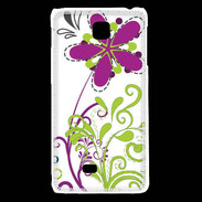 Coque LG F5 motif floral vert
