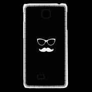 Coque LG F5 moustache noir & blanc