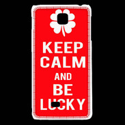 Coque LG F5 Keep Calm Be Lucky Rouge