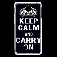 Coque LG F5 Keep Calm Carry on Noir