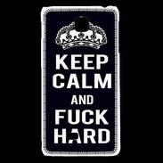 Coque LG F5 Keep Calm Fuck hard Noir
