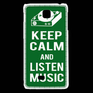 Coque LG F5 Keep Calm Listen music Vert